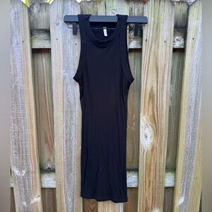 Mora Girls Black Ribbed Mini High Neck Dress